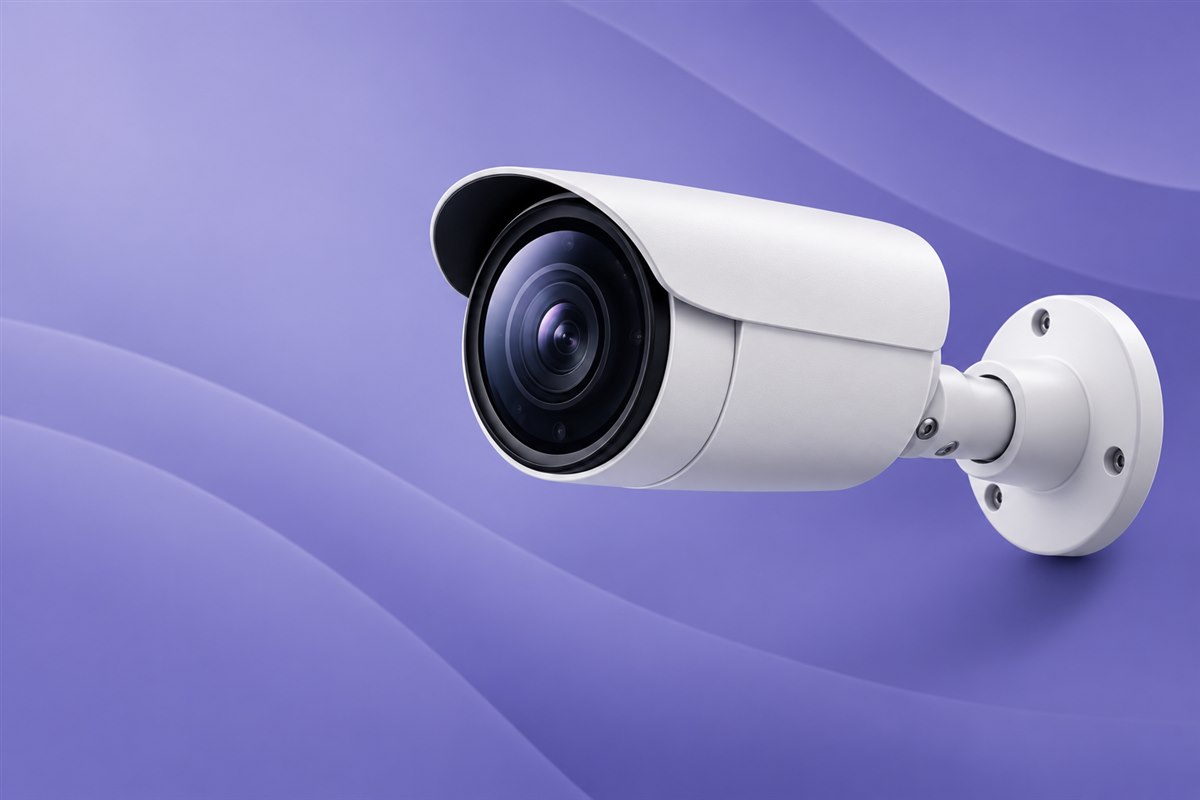IP-камера на фиолетовом фоне
